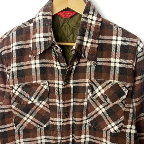 Vintage Jackets & Coats Vintage The Warm Up Mens Quilt Lined Plaid